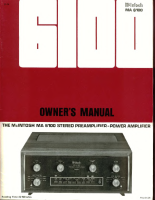 McIntosh MA-6100 - Owners manual